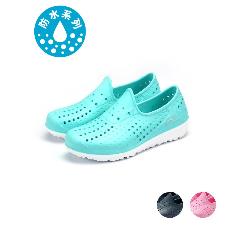 (TD6288) Colorful in Peach/Deep Blue/Aqua/White Customized Kids Slip-On Shoes by ARRIBA AY LUOH PAO