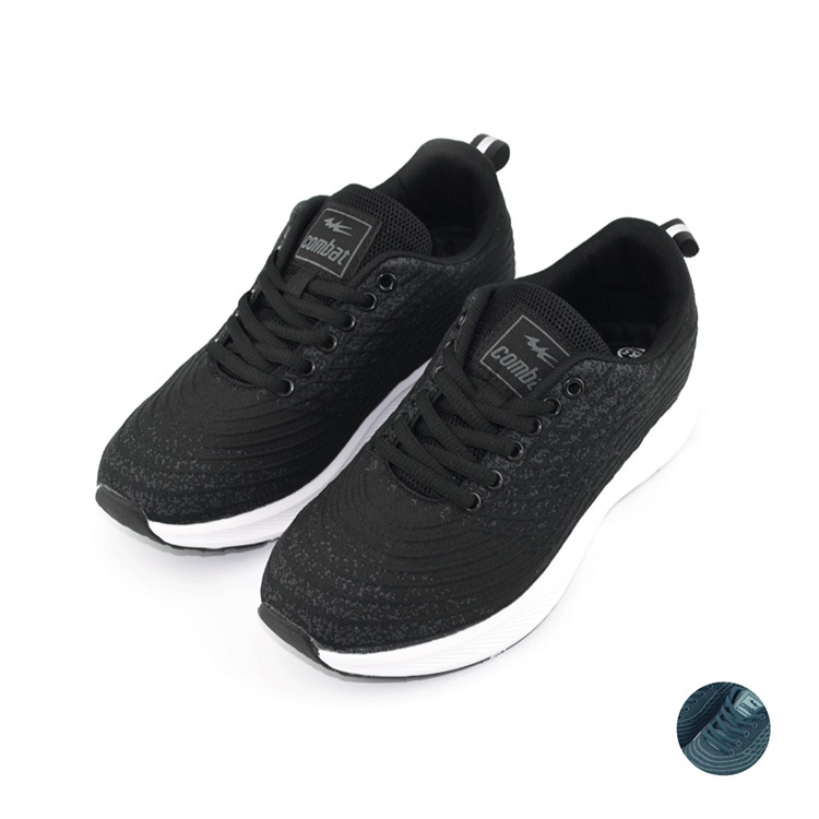 (22301) COMBAT AY LUOH PAO Custom Made Men Sneaker Shoes | Black and Gray/Blue Color