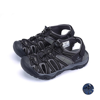 ARRIBA Wholesales Men Velcro Sports Sandals - Black/Blue