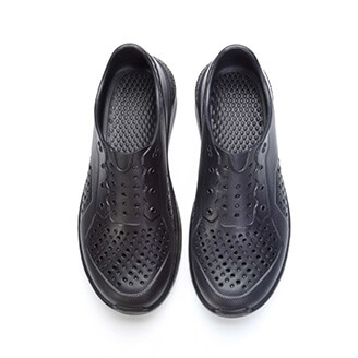 ARRIBA艾樂跑男女鞋-防水系列百搭懶人鞋-黑白/黑(62523)