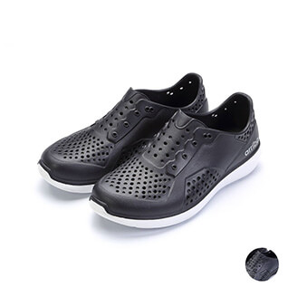 ARRIBA AY LUOH PAO | Unisex Shoes | Lightweight waterproof;Slip-On : Black/Black white(62523)