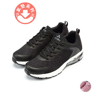 ARRIBA AY LUOH PAO | Women Shoes | Air cushion ; Sneakers : Black/Pink(22589)